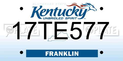 17TE577 Kentucky License Plate