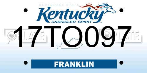 17TO097 Kentucky License Plate