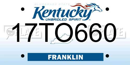 17TO660 Kentucky License Plate