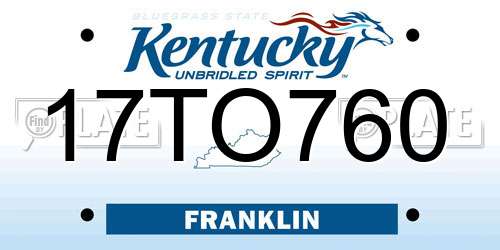 17TO760 Kentucky License Plate
