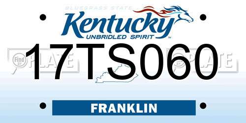 17TS060 Kentucky License Plate