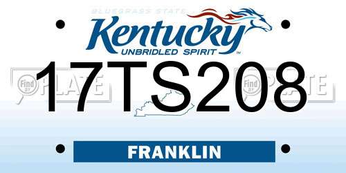 17TS208 Kentucky License Plate