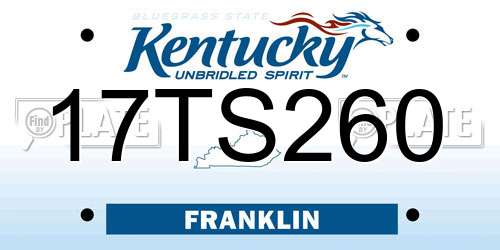 17TS260 Kentucky License Plate