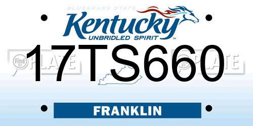 17TS660 Kentucky License Plate