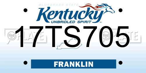 17TS705 Kentucky License Plate