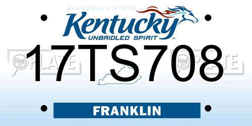17TS708 Kentucky License Plate