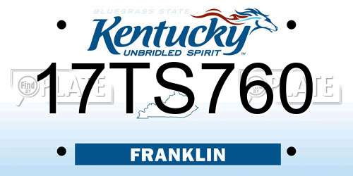 17TS760 Kentucky License Plate