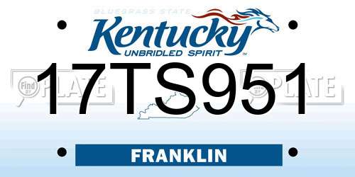 17TS951 Kentucky License Plate