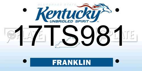 17TS981 Kentucky License Plate
