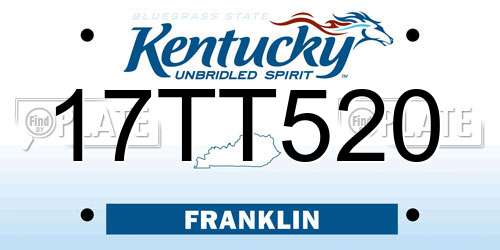 17TT520 Kentucky License Plate