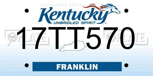 17TT570 Kentucky License Plate