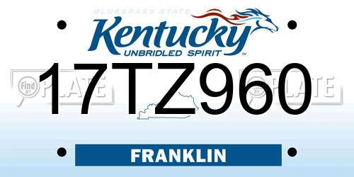 17TZ960 Kentucky License Plate
