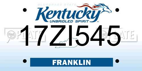 17ZI545 Kentucky License Plate