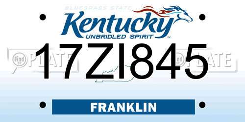 17ZI845 Kentucky License Plate