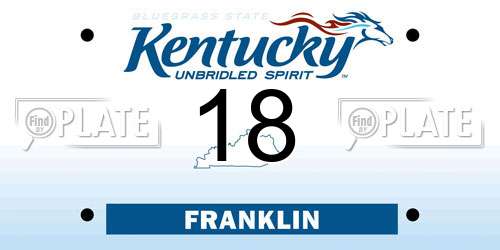 18 Kentucky License Plate