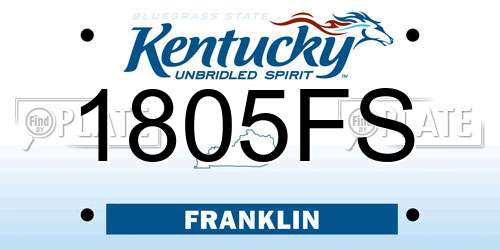 1805FS Kentucky License Plate