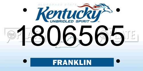 1806565 Kentucky License Plate