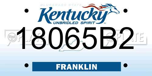 18065B2 Kentucky License Plate