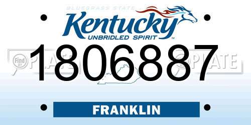 1806887 Kentucky License Plate