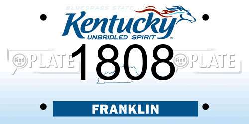 1808 Kentucky License Plate