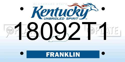 18092T1 Kentucky License Plate