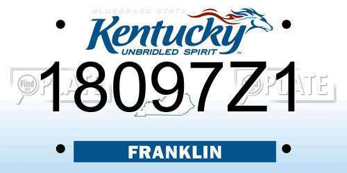 18097Z1 Kentucky License Plate