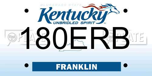 180ERB Kentucky License Plate