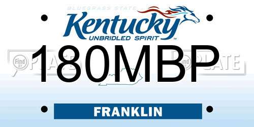 180MBP Kentucky License Plate