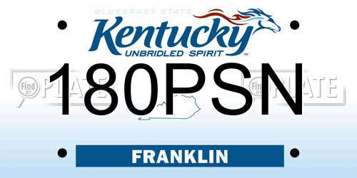 180PSN Kentucky License Plate