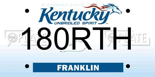 180RTH Kentucky License Plate