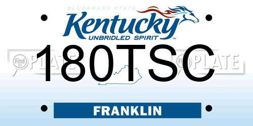 180TSC Kentucky License Plate