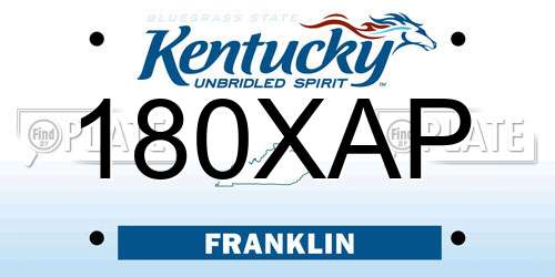 180XAP Kentucky License Plate