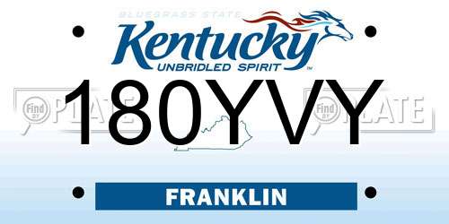 180YVY Kentucky License Plate