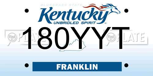 180YYT Kentucky License Plate