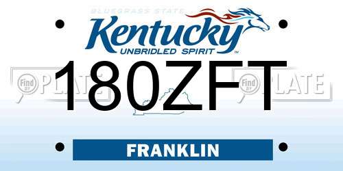 180ZFT Kentucky License Plate
