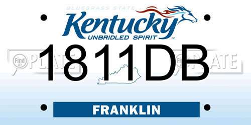 1811DB Kentucky License Plate