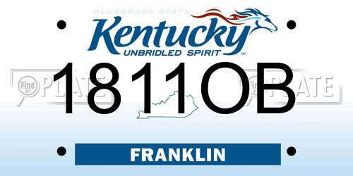 1811OB Kentucky License Plate