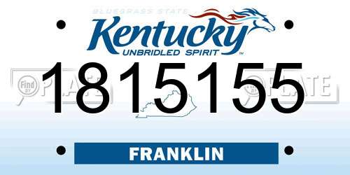 1815155 Kentucky License Plate