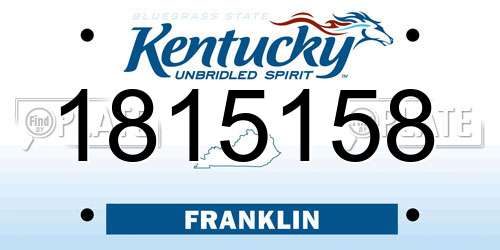 1815158 Kentucky License Plate