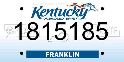 1815185 Kentucky License Plate
