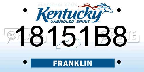 18151B8 Kentucky License Plate