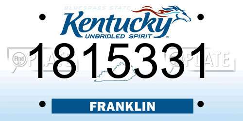 1815331 Kentucky License Plate