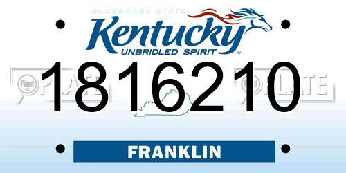 1816210 Kentucky License Plate