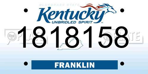 1818158 Kentucky License Plate