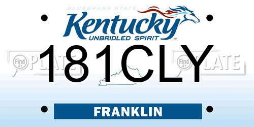 181CLY Kentucky License Plate