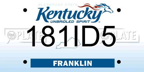 181ID5 Kentucky License Plate