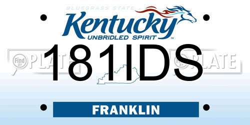 181IDS Kentucky License Plate