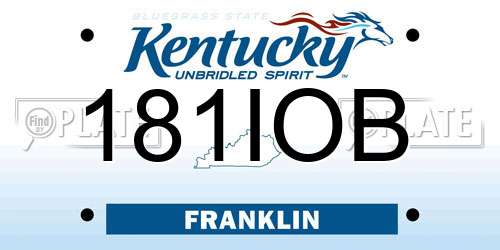181IOB Kentucky License Plate