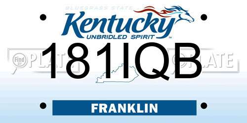 181IQB Kentucky License Plate