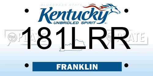 181LRR Kentucky License Plate